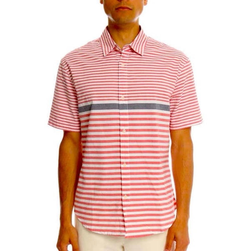 Riviera Club Mens button down striped tshirt